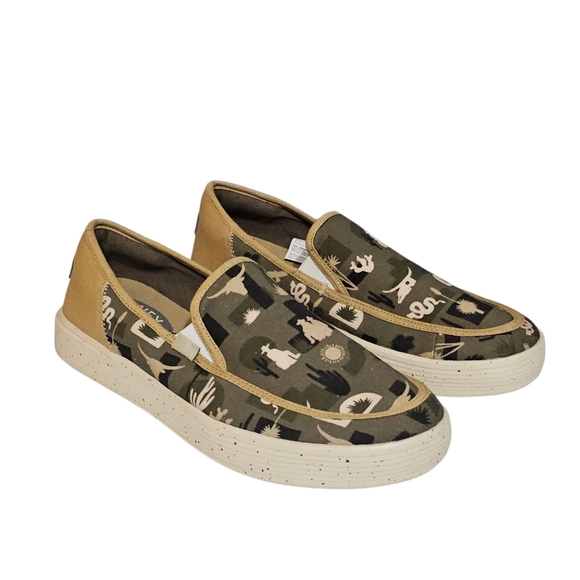 Hey Dude Sunapee M Slip-On Desert Shoe Camo Green Mens Size M10